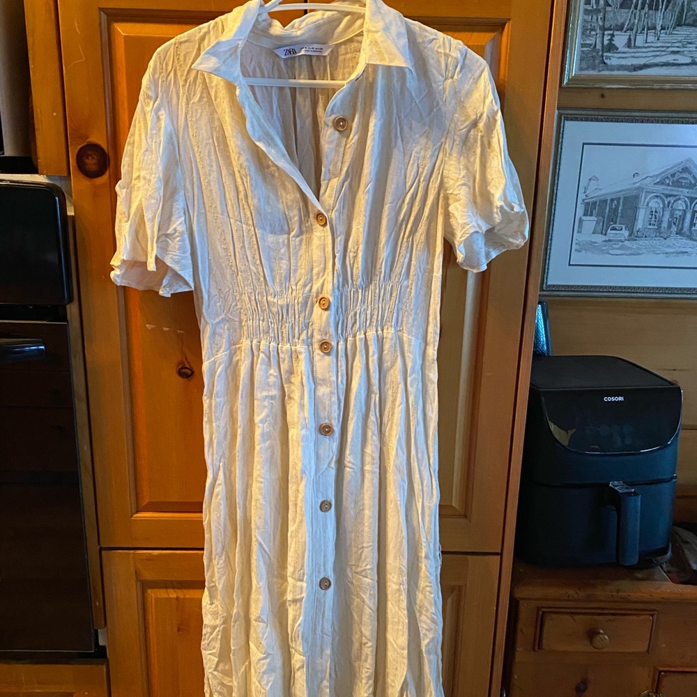 Long button up, vintage Zara dress